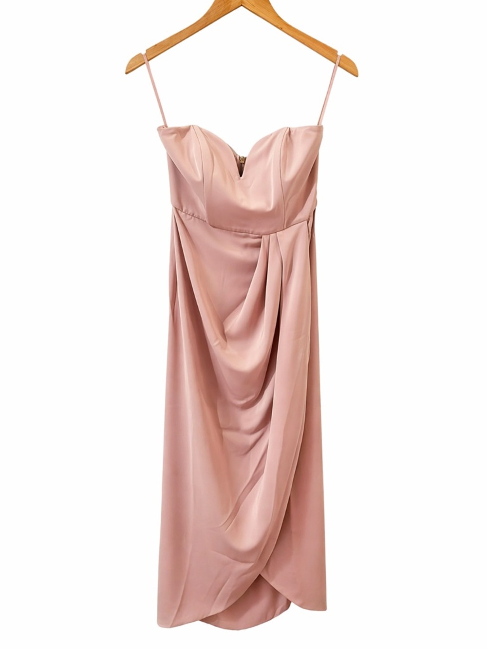 Shona Joy Blush Strapless Draped Evening Dress